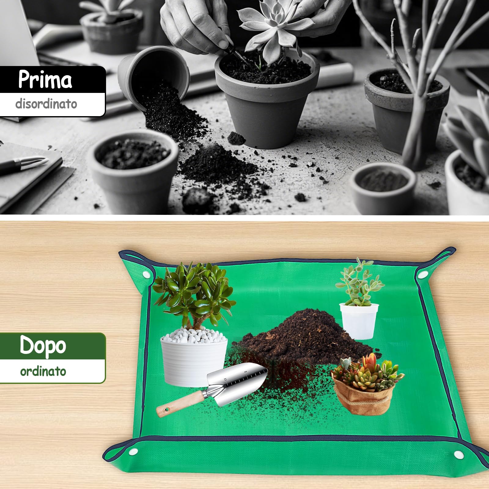 Set di Attrezzi da Giardinaggio 12 Pezzi, Utensili in Acciaio Inossidabile Anti-Ruggine con Manico in Legno Antiscivolo, per Trapiantare e Potare, Giardinaggio Regalo per Uomo e Donna