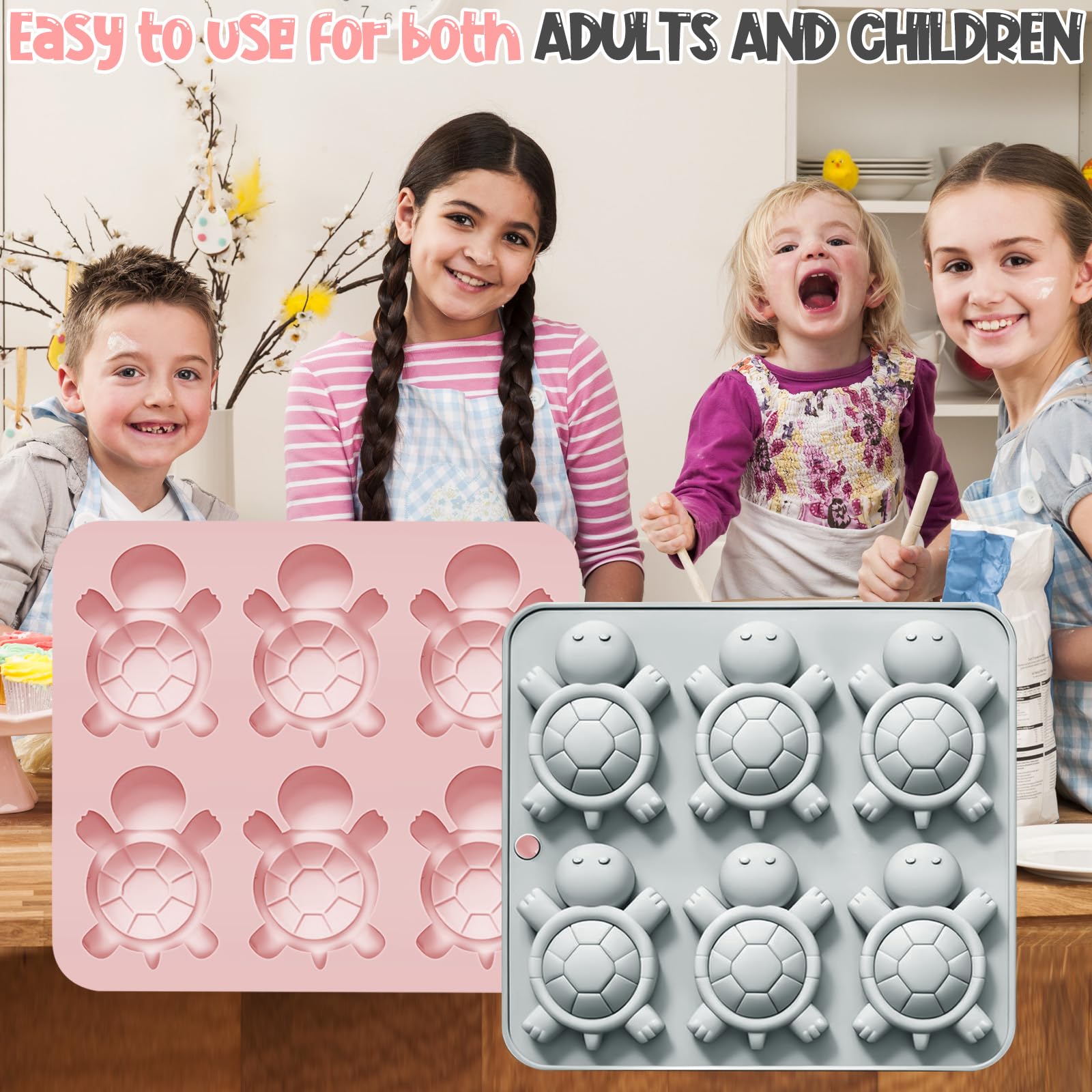 POFET Lot De 2 Moules En Silicone Antiadhésifs En Forme D'animaux - Kit De Fabrication De Moules