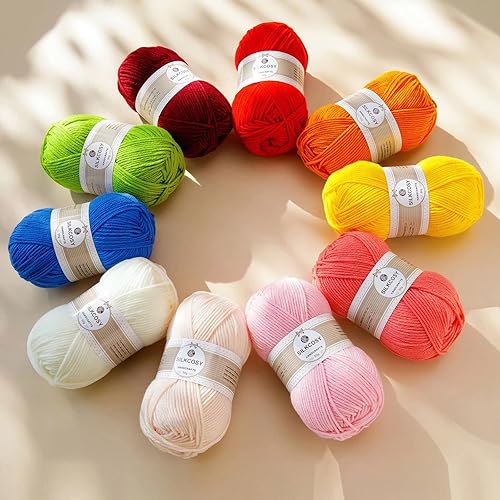 Miniatura 4 de Hilo acrílico de 4 capas, 2 unidades, se siente suave de 280 yardas, colores surtidos, hilo para ganchillo y tejido a mano, color piel