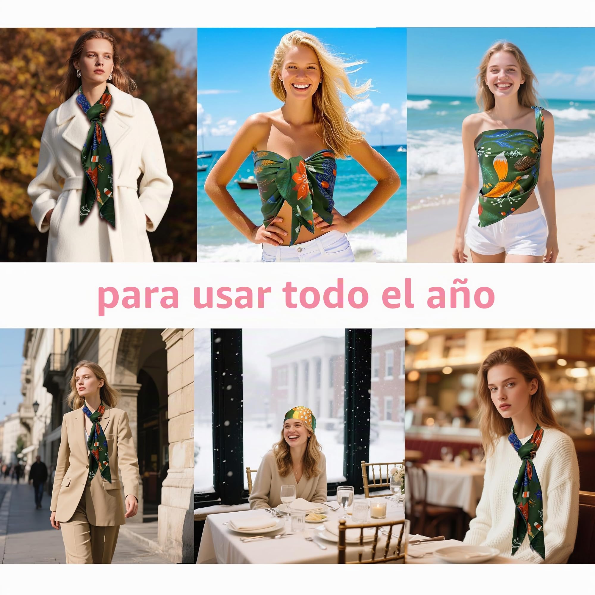 townssilk Pañuelo de seda 100% seda de morera para mujer, 90 x 90 cm, certificado Öko-Tex, lujoso y sedoso liso, pañuelo para el cuello, accesorio de moda cuadrado