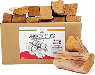 Smoke'n Splits by Tiny Timbers USDA Grade Kiln Dried Hardwood Cooking Chunks for Smokers & BBQ Grills | 5" Short Splits | USA Sourced | 6 lb. | 400+ cu. in. | Apple Wood