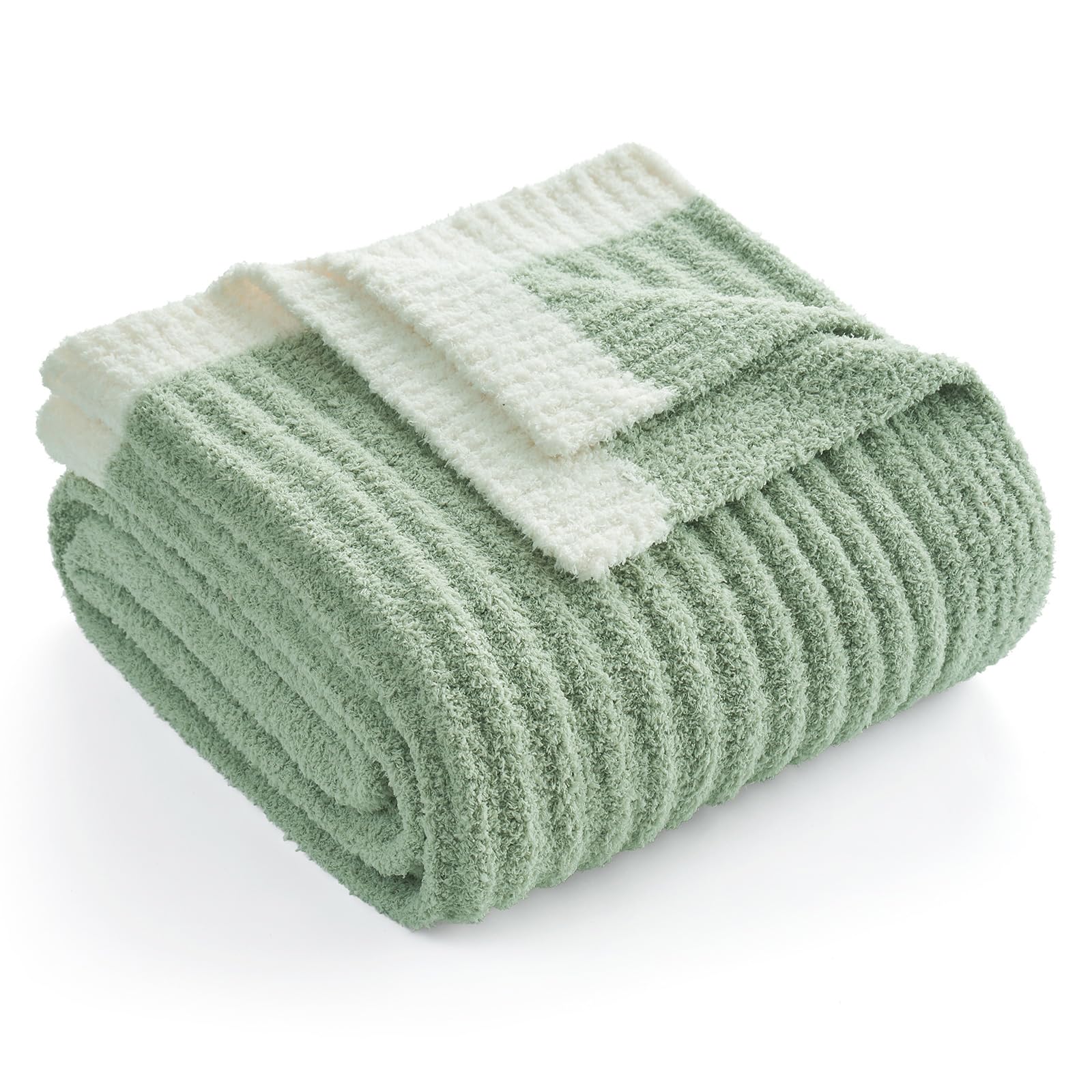 Snuggle Sac Ribbed Knit Throw Sage Green