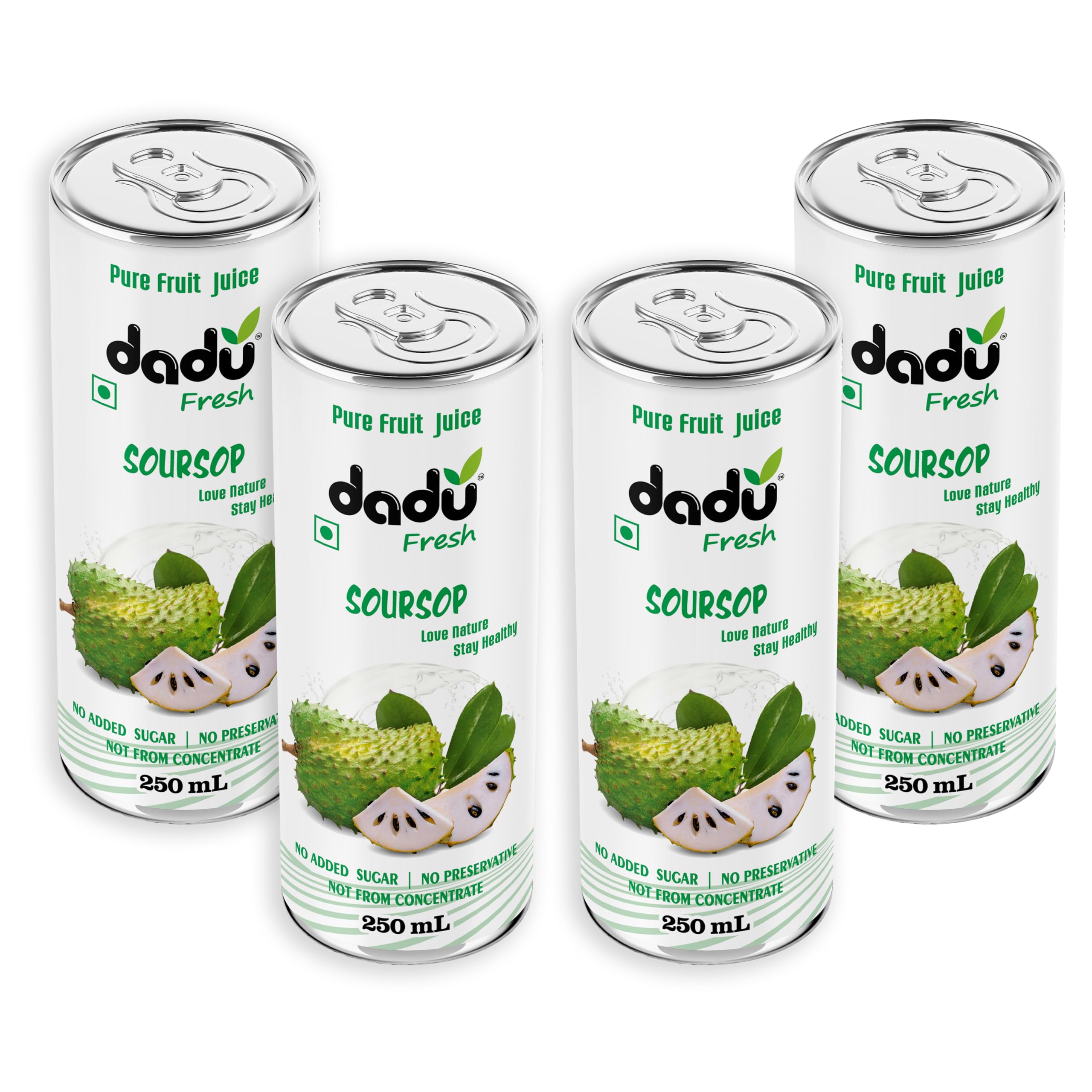 Dadu Fresh Soursop Juice – 100% Pure Fruit Juice, No Added Sugar, All-Natural Drink Packed with Antioxidants and Vitamin C – Supports Immunity and Wellness | 250 ML Can | Pack of 4-image-7