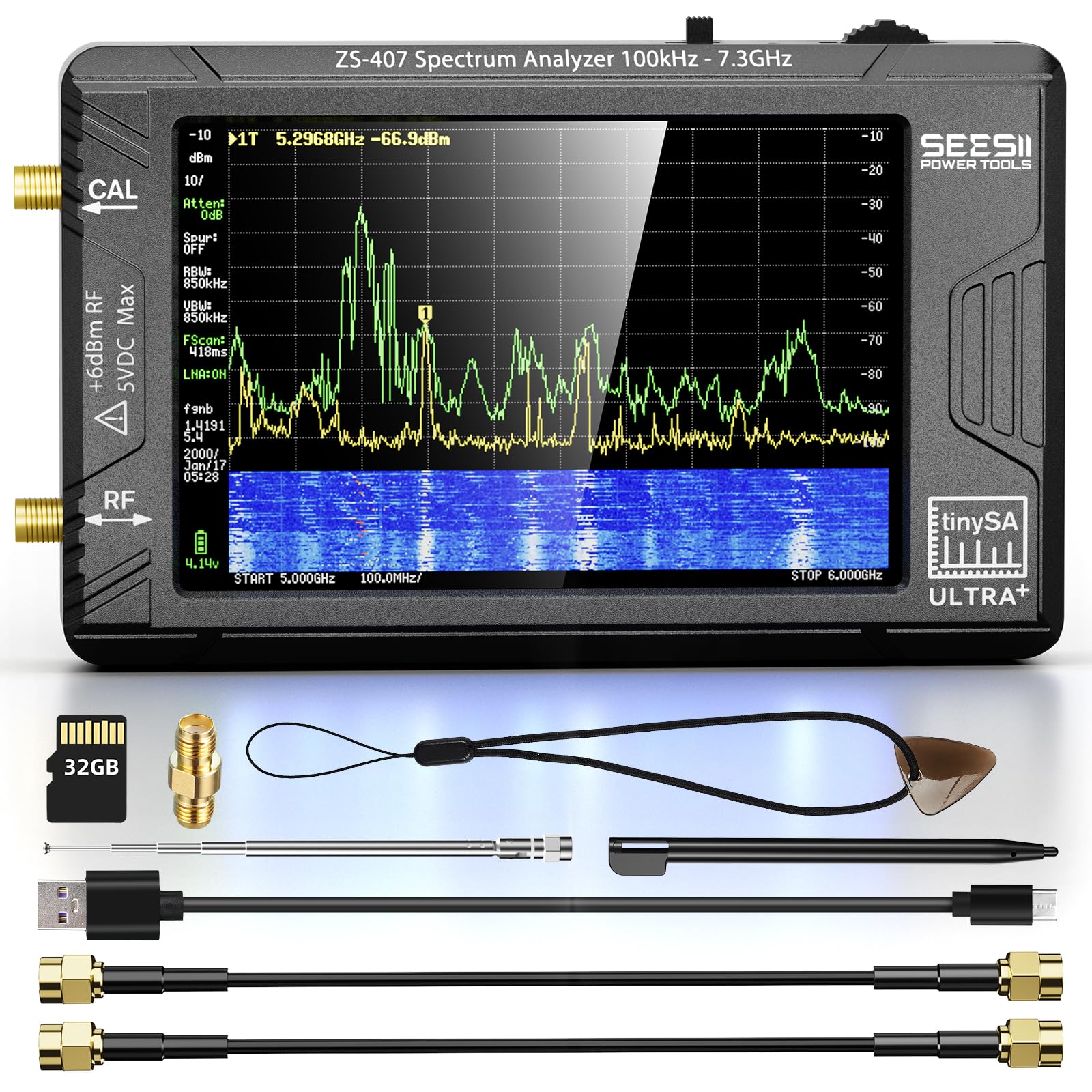 SANWA　エクセレンス　excellence　FM40MHz SeeSii TinySA Ultra+ ZS407 7.3GHz Spectrum Analyzer: 2025 Upgraded