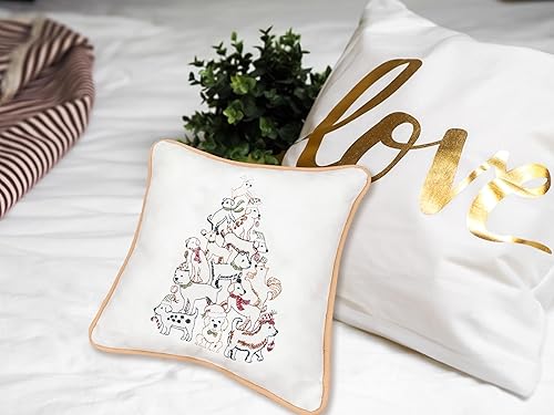Miniatura 4 de C&F Home Almohada decorativa de 10 x 10 pulgadas, diseño de árbol de Navidad, tamaño pequeño, regalo de Navidad, regalo de invierno, decoración