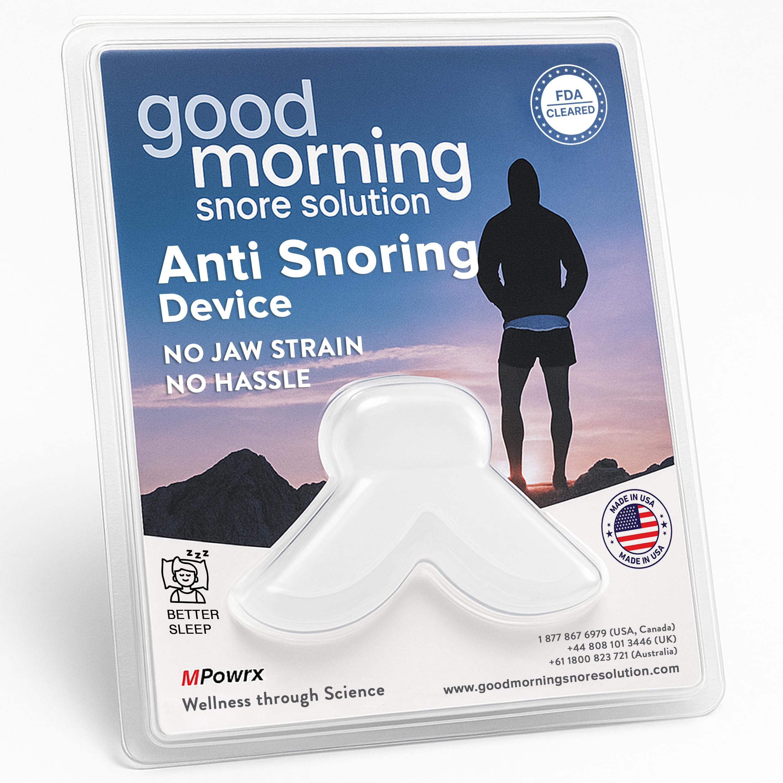 Good Morning Snore Solution Mouthpiece - Oral Anti Snoring Mouthpiece Device for Men & Women - Snoring Solution Nighttime Mouth Guard for Jaw - Oral Health and Personal Care Products for Sleeping