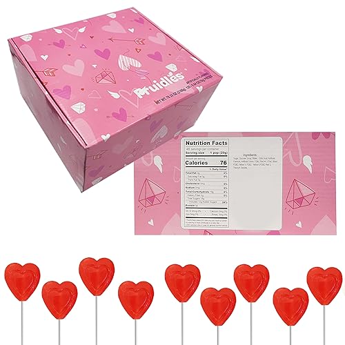 Miniatura 9 de Paletas rojas con doble forma de corazón con sabor a cereza, Kosher Parve, envueltas individualmente (20 libras (a granel))