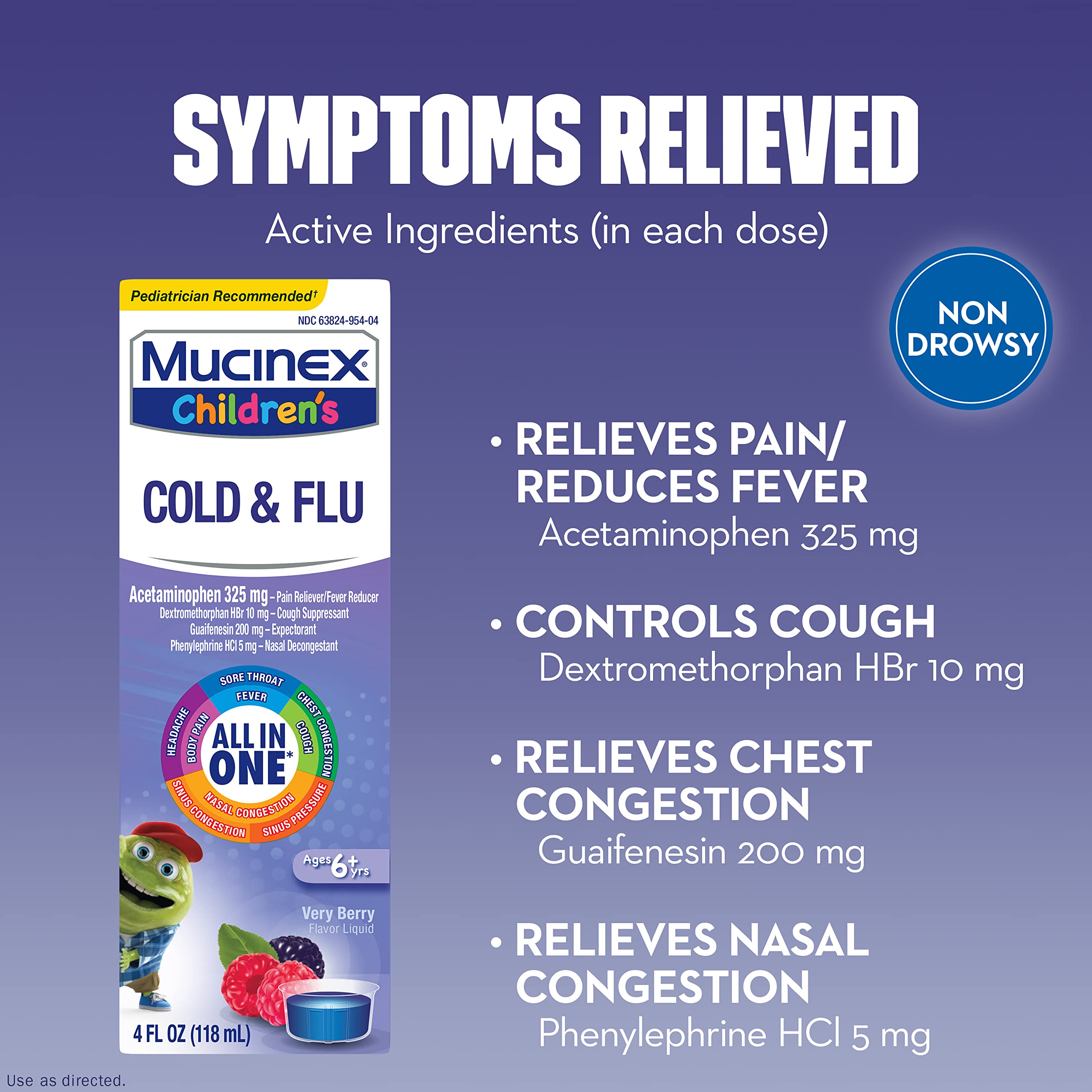 Cold, Cough, and Sore Throat, Mucinex Children's Cold, Cough, & Sore