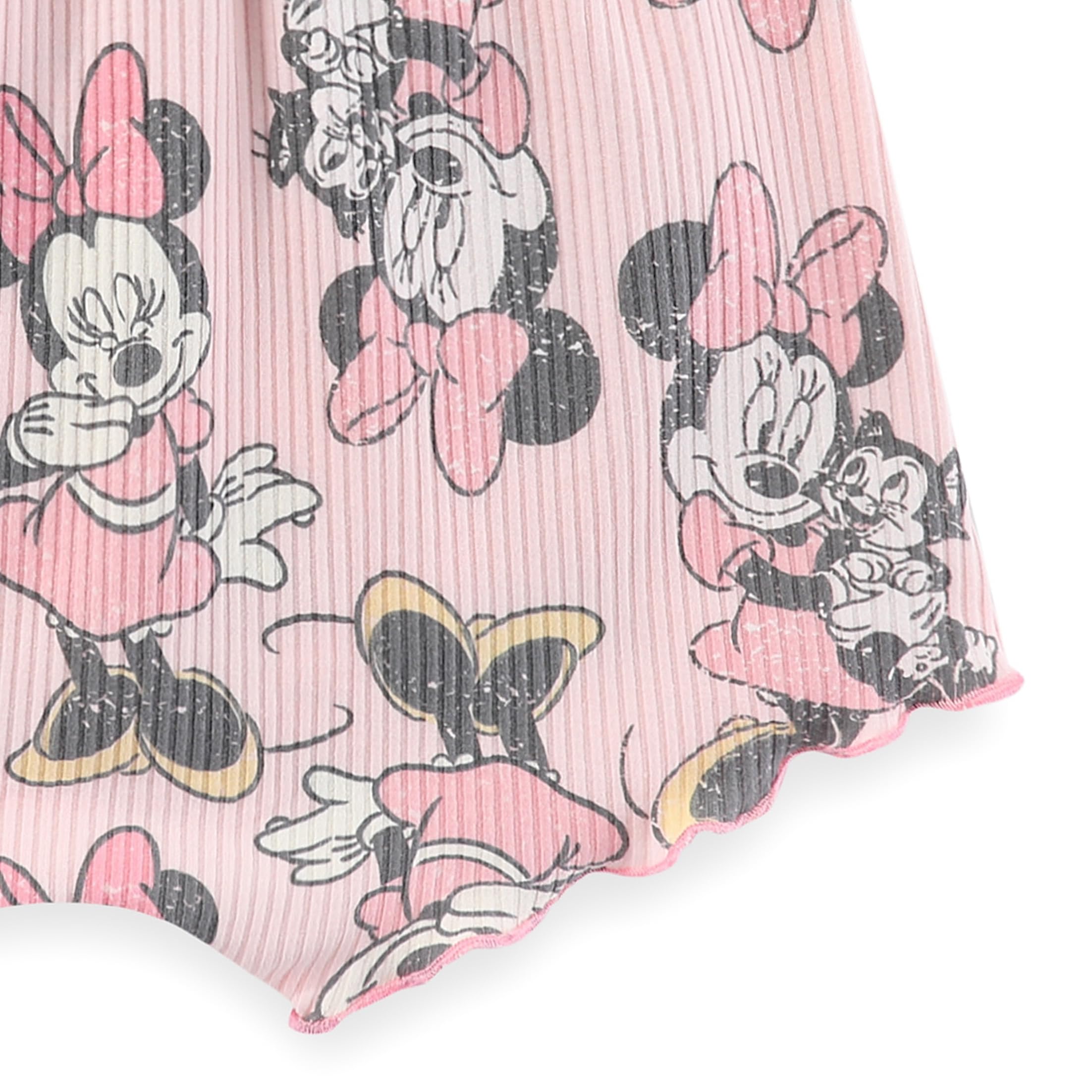 Disney Minnie Mouse - Conjunto de 2 piezas de playera acanalada y pantalones cortos para recién nacidos y bebés