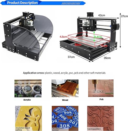 Miniatura 2 de RATTMMOTOR CNC 3018 PRO MAX CNC Router Machine Kit DIY Mini CNC Máquina de enrutador de madera 3 ejes GRBL Control Grabador Fresado Máquina de corte