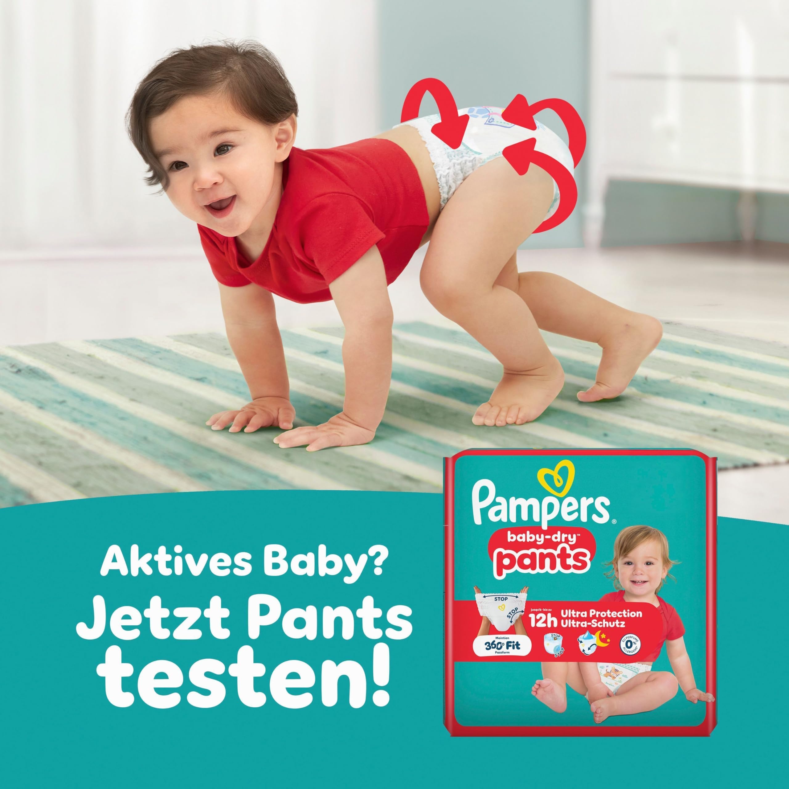 Pampers Baby-Dry Größe 8 144 Windeln 17kg+ Auslaufschutz Komfort