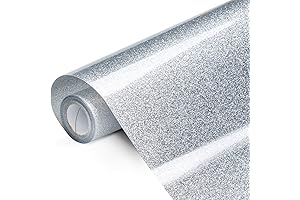 Silver Glitter Heat Transfer Vinyl Roll - 12" x 10ft Iron on...
