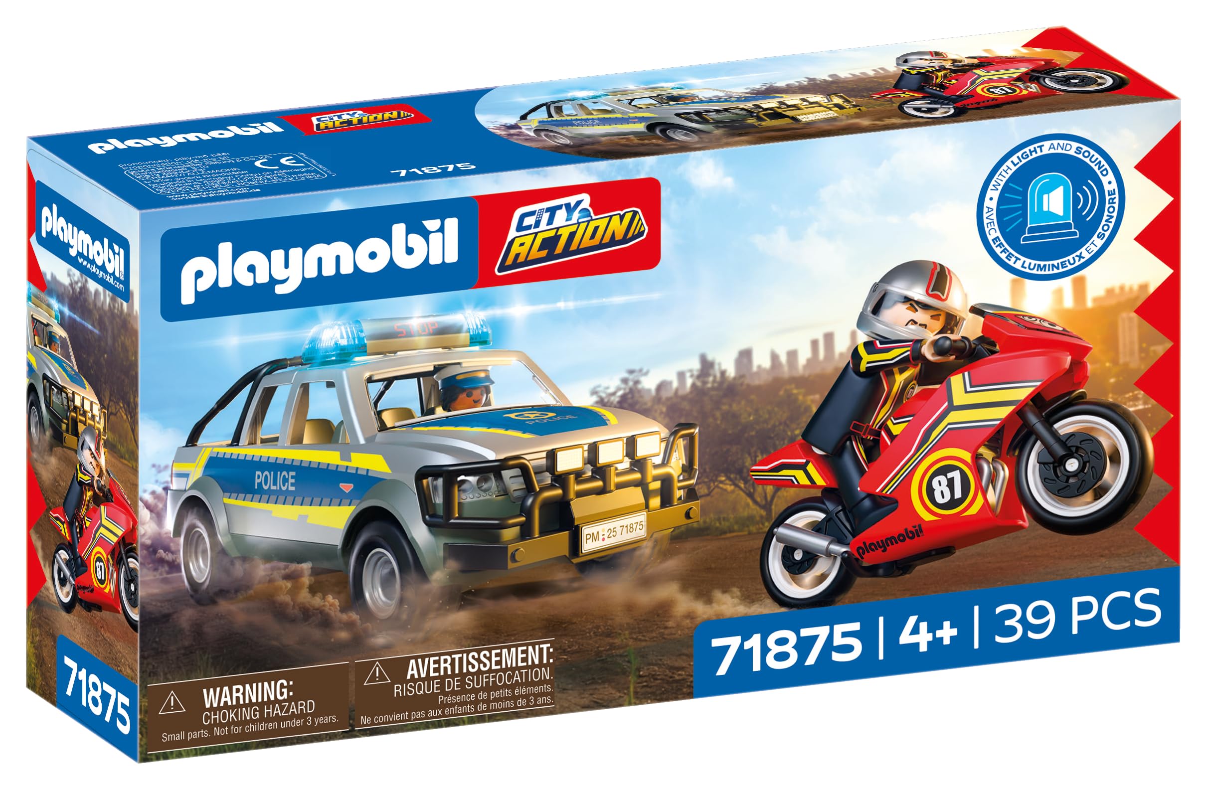 Amazon.com: Playmobil Police Chase with Pick-Up Truck : Toys & Games