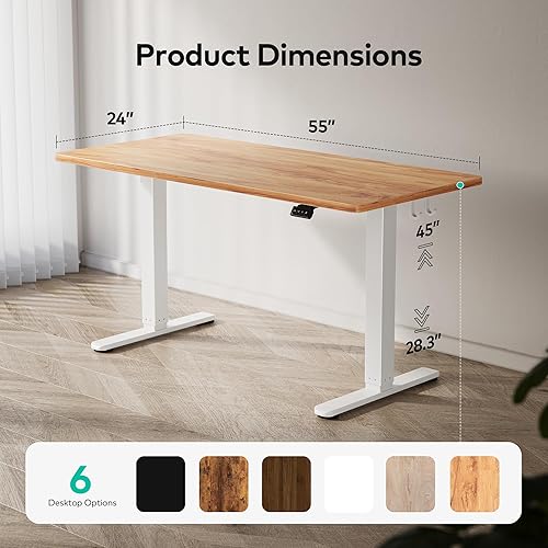 Miniatura 43 de FEZIBO Escritorio eléctrico de pie ajustable en altura, escritorio de pie de 40 x 24 pulgadas, escritorio de computadora de oficina en casa con