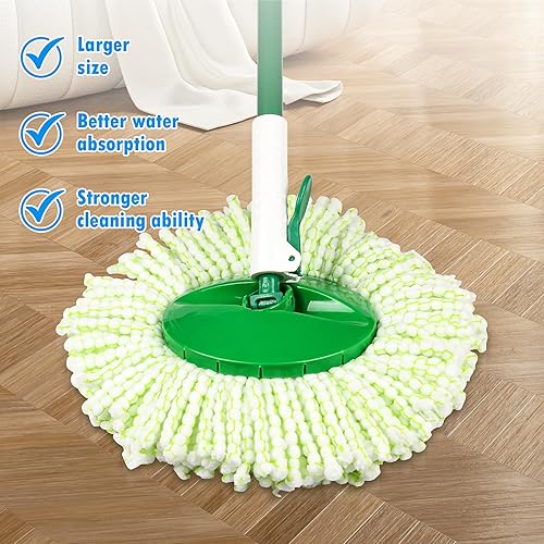 Miniatura 4 de Paquete de 4 cabezales de repuesto para trapeador Libman Tornado Spin Mop, cabezal de repuesto de trapeador giratorio de microfibra, cabezal de