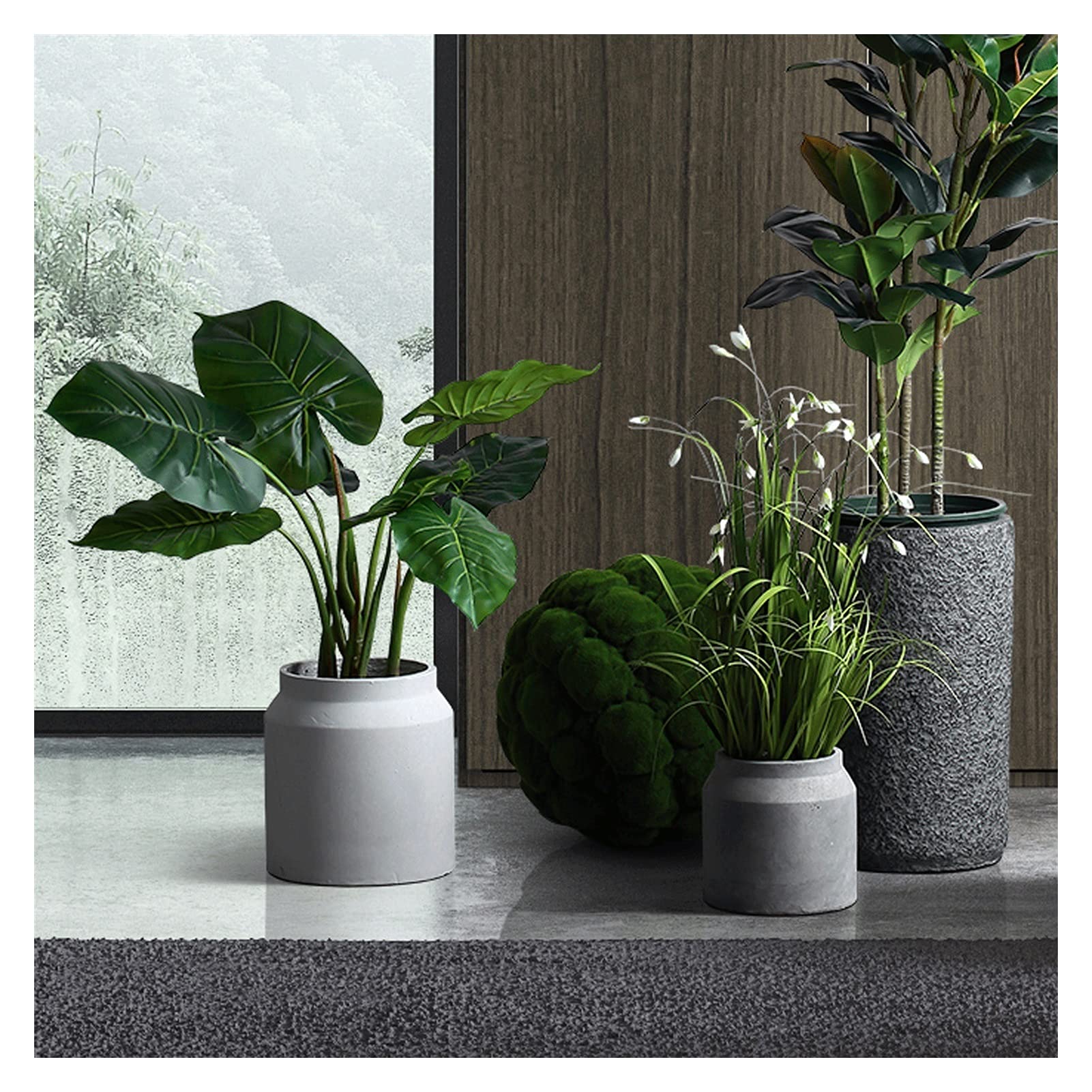 Artificielle Bonsaï Plantes en pot artificielles artificielles magnifiques et détaillées, avec pot en plastique noir, for bureau à domicile en fausse plantes vertes, 31 pouces Plante Artificielles