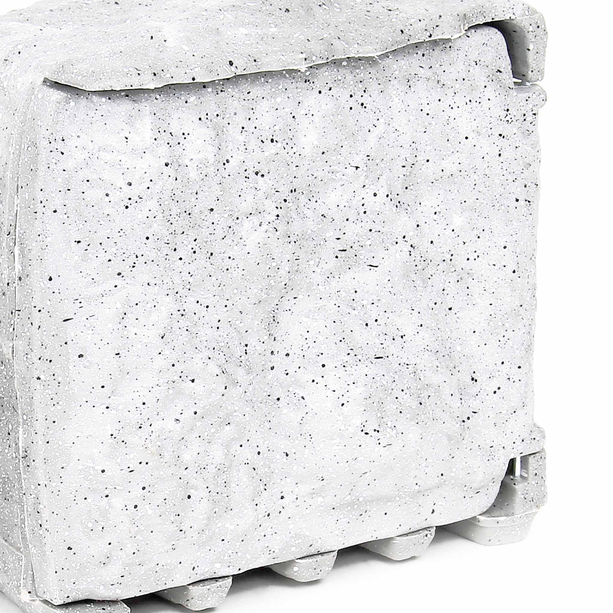 Wiltec Multiprise de jardin quadruple – 4 prises – 200 x 200 x 210 mm – Design pierre – en Résine synthétique – avec Câble 5 m – Utilisation extérieure IP44 Outdoor