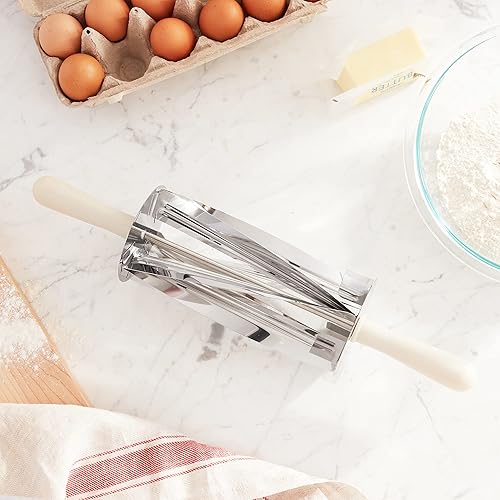 Miniatura 4 de Ateco Cortador de rodillos de cruasán de acero inoxidable de 15 pulgadas de largo x 5 pulgadas de diámetro