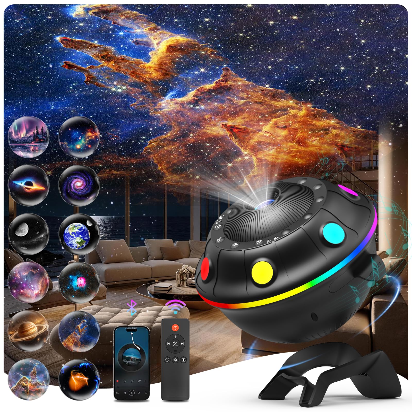 FlyLily Galaxy Projector Star Projector 13 in 1 Planetarium, Darkβ