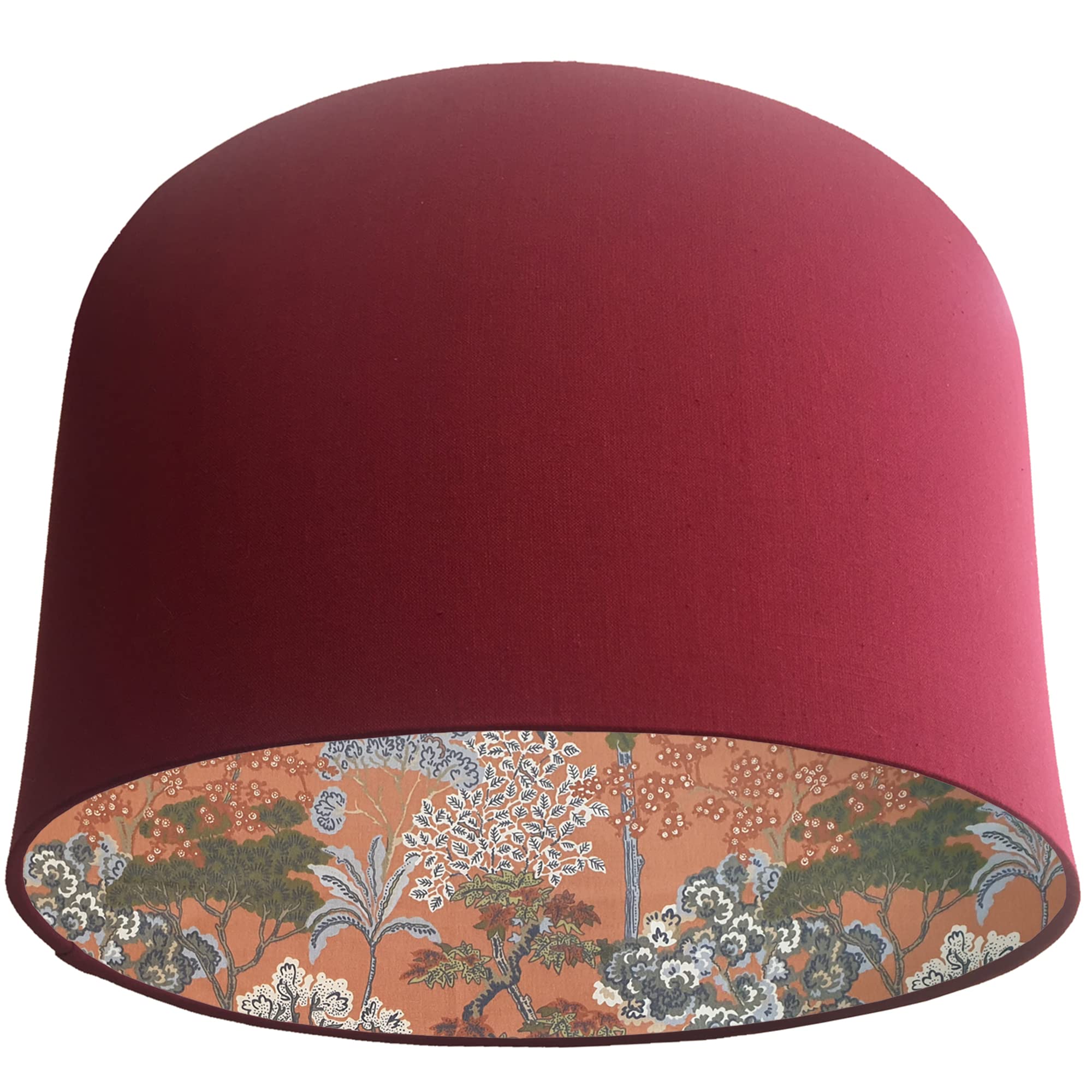 Earth Tone Orange Light Shade with Choice of Colour and Tree Themed Nature Design (Red)