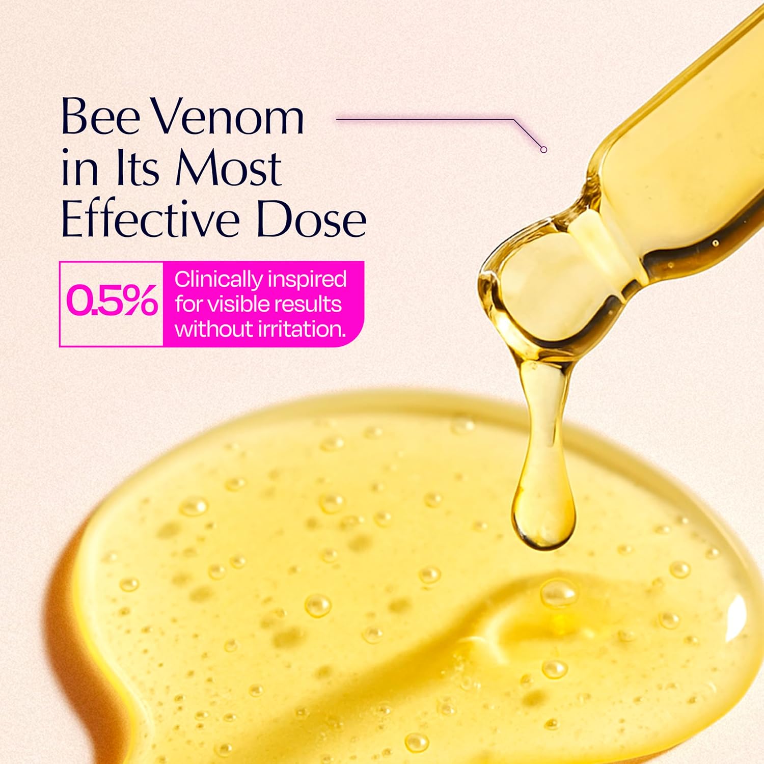 The Honey Code Bee Venom Serum - Hydrating & Firming face - No Parabens or Sulfates - 30ml 1Fl.oz - Squalane, Hyaluronic Acid, Vitamin C Skin Care Formula 0.5% Real Bee Venom - Image 3