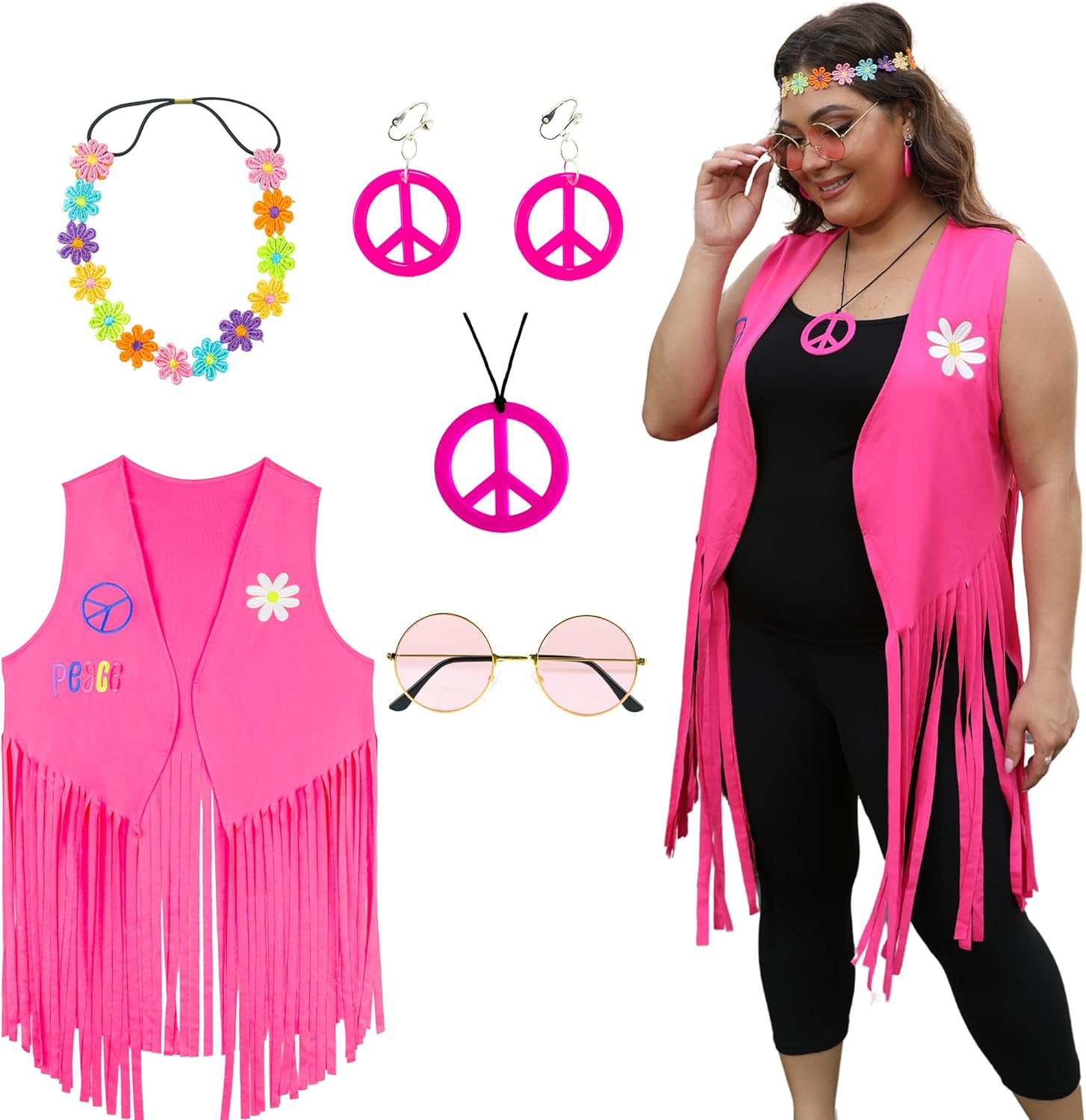 Lilike Plus Size 60s 70s Hippie Costume Outfit for Nigeria Ubuy
