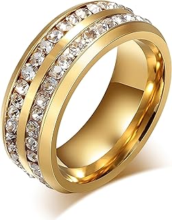fashion frill Stylish Ring For Women AD Studded Stainless Steel Gold Plated Rings For Girls Women Valentine's Day Love Gifts-picture-21