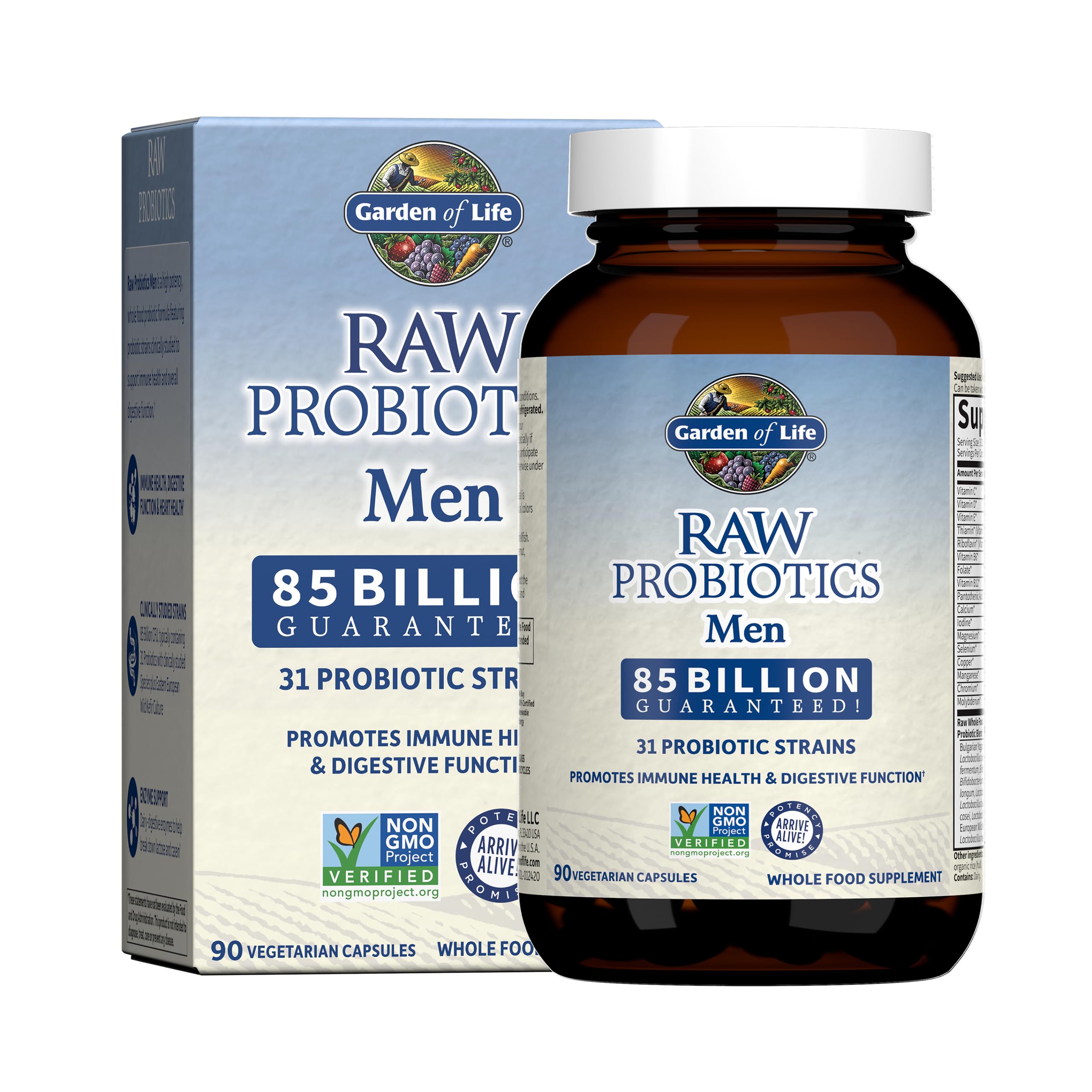 Garden of Life Raw Probiotics for Men, 85 Billion CFU, 1 Month Supply