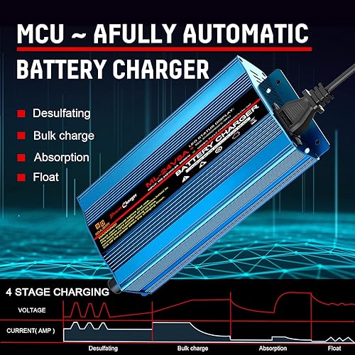 Miniatura 2 de Cargador de batería de 24 V y 8 amperios, cargador automático inteligente de plomo ácido con conector XLR para silla de ruedas, batería AGM sellada,