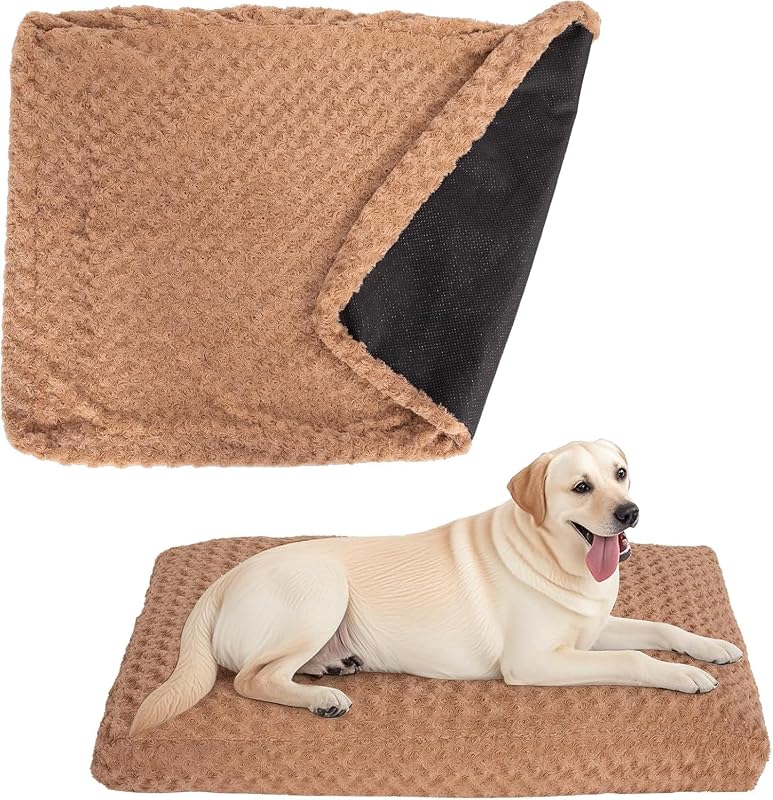 Capa impermeável para cama de cães em veludo macio BLVOTKRO, removível e lavável, cinza, 91,44 x 71,12 x 10,16 cm, 340 g