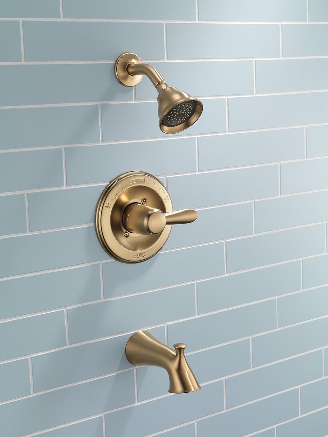 Delta Lahara 14 Series 5-Setting Shower Faucet Set, Brushed Gold Shower Head and Handle Set, Valve Trim Kit, Champagne Bronze T14238-CZ (Valve Not Included)