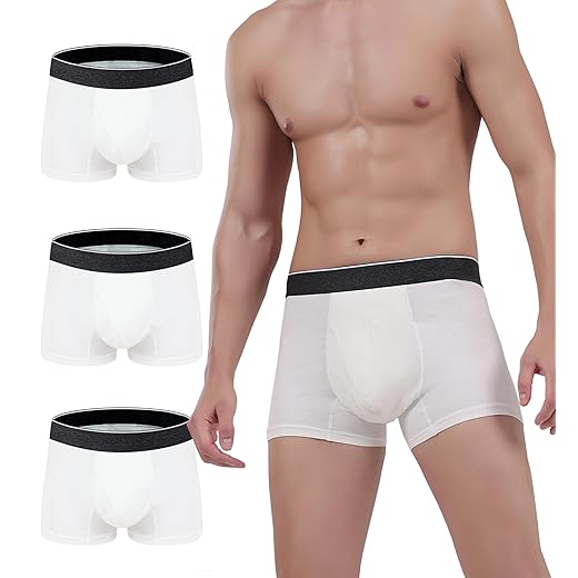 AIRCUTE Roupa íntima lavável para incontinência urinária de super absorção para homens, cuecas regulares macias para vazamentos na bexiga (160 ml)