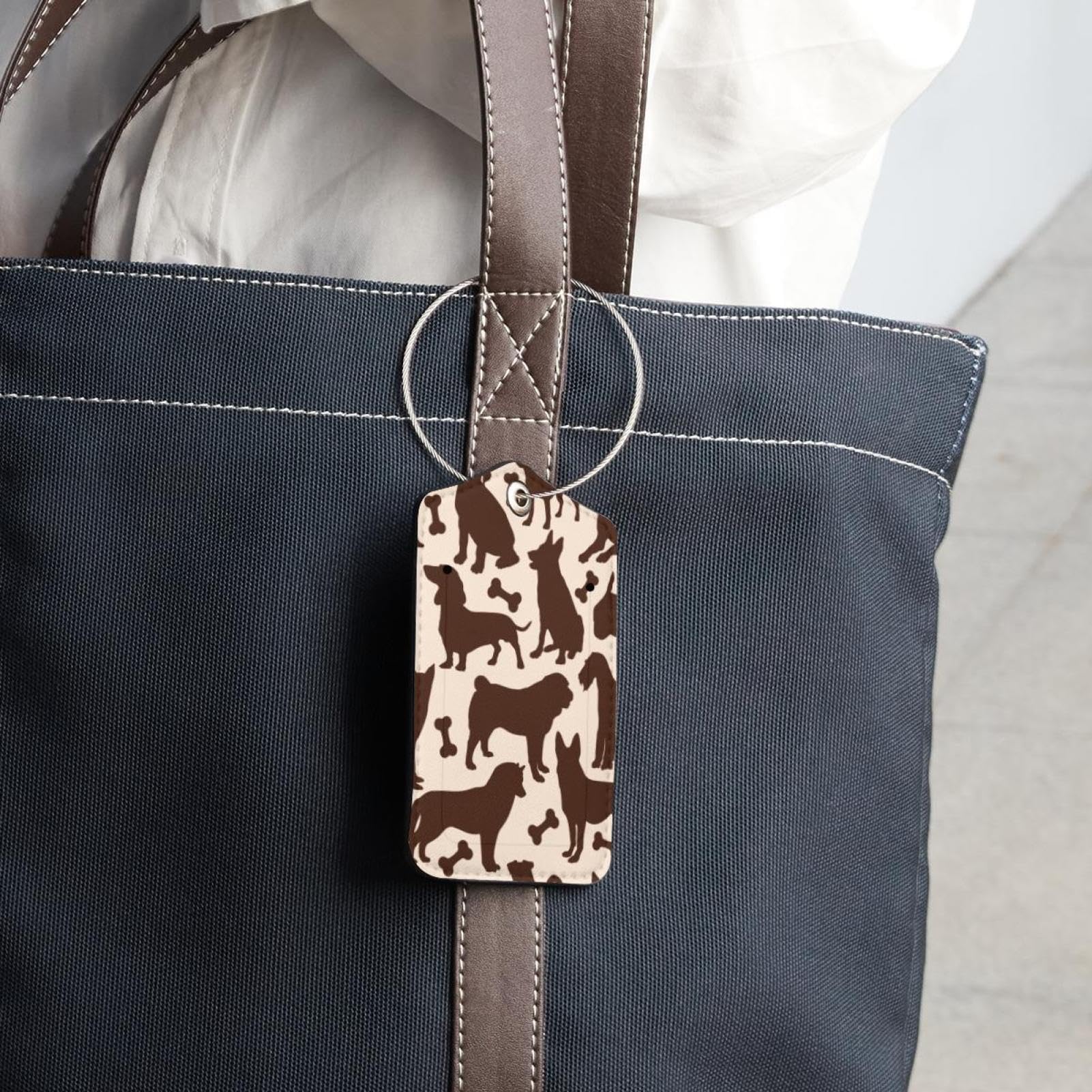 2 Etichette Per Bagagli In Pelle PU Con Cinghia Regolabile | Copertura Privacy Per Valigie E Zaini | Accessori Da Viaggio Pratici E Resistenti, 8x8.5 Cm