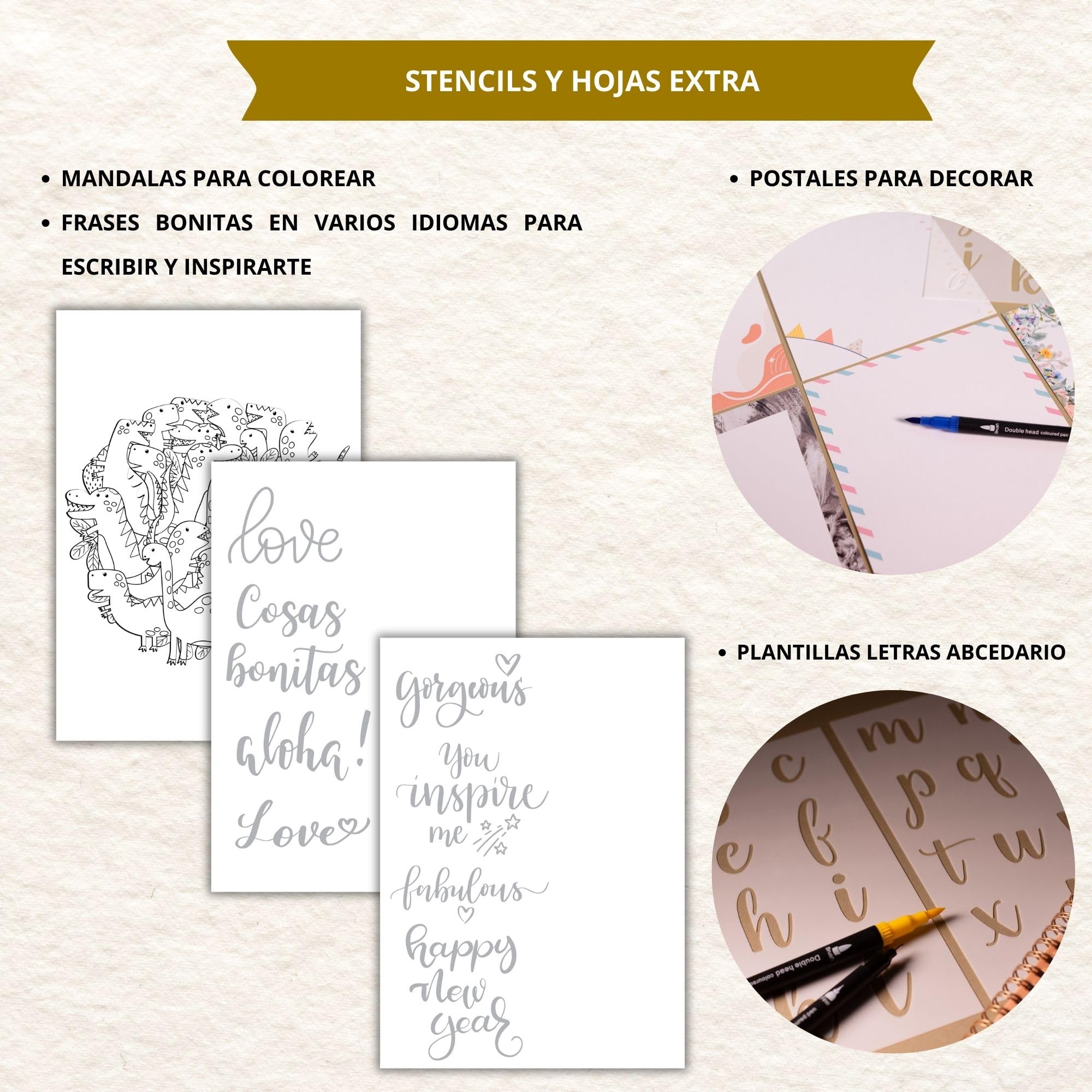 Winund Kit Lettering et Calligraphie pour Débutants et Adultes – Set Complet avec Feutres de Lettering et Cahier d’Exercices – Idée Cadeau Créative (FRANÇAIS)