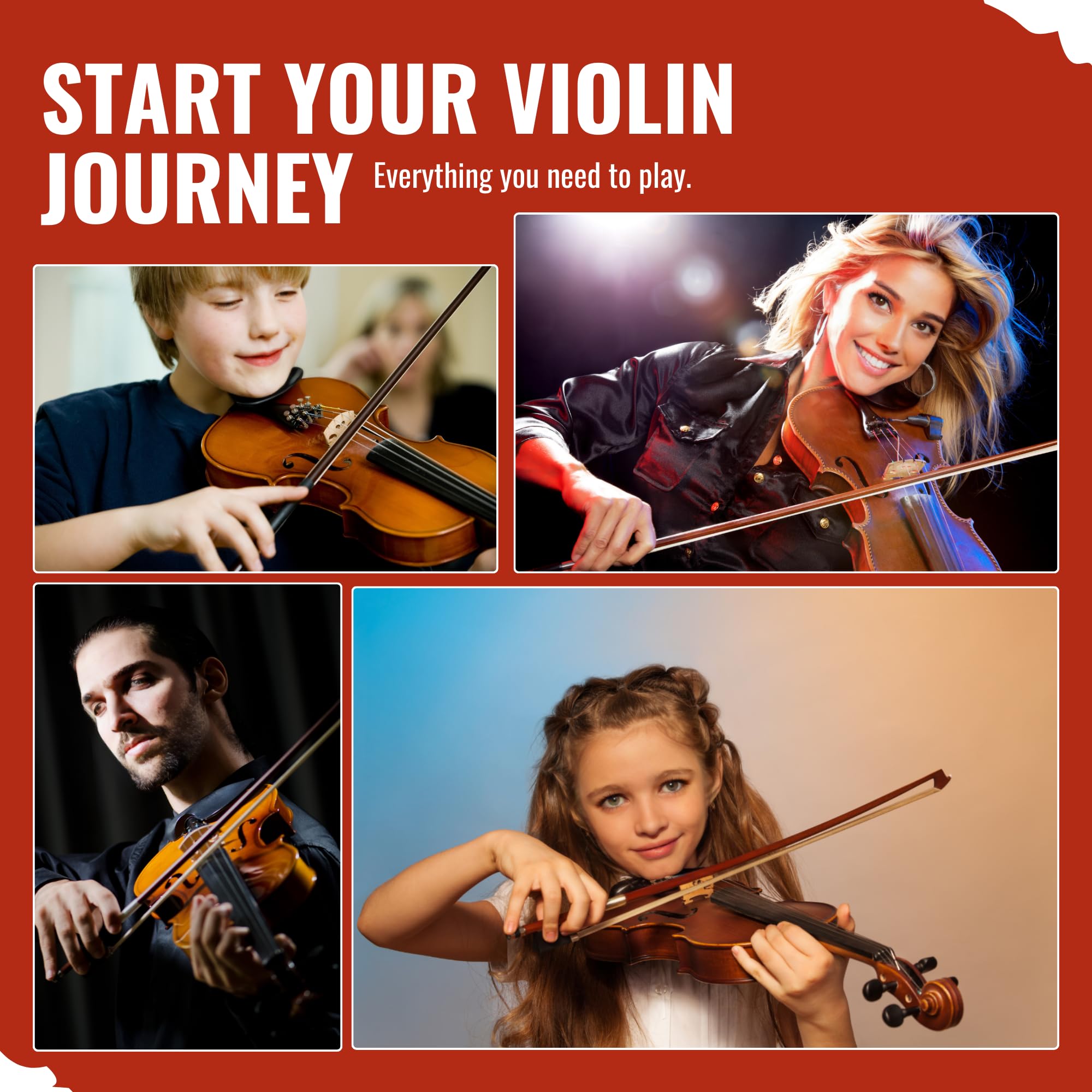 Violín de tamaño 1/4 para niños, principiantes, estudiantes, parte superior de abeto macizo, violín trasero de arce con lazo de madera de Brasil, afinador, estuche duro, soporte de hombro y