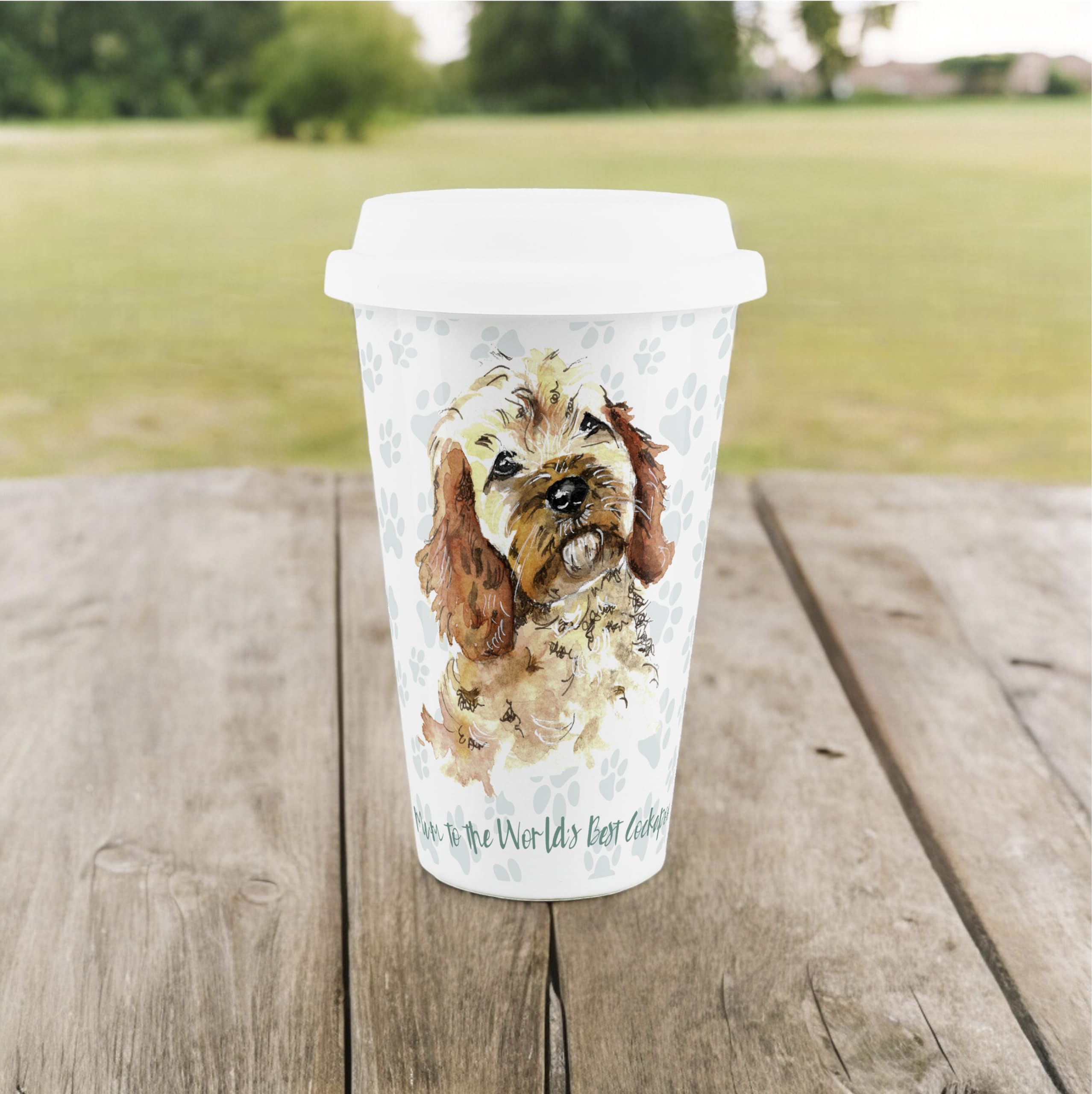 Mug Céramique Double Paroi Isotherme Avec Couvercle