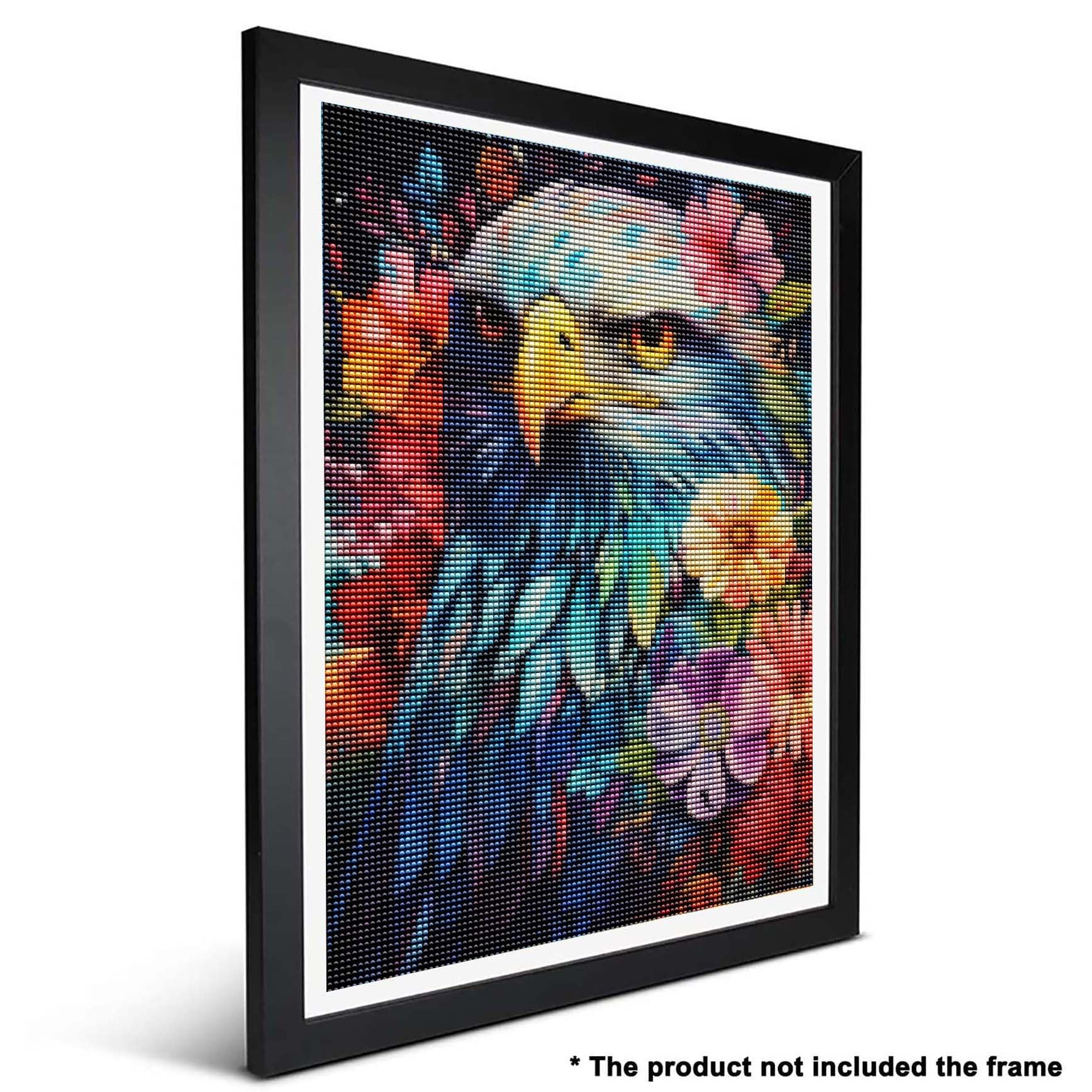 Ginfonr 5D Diamond Painting Complet Aigle Montagne, Broderie Peinture Diamant Painting Animal Kit Round Full Drill Complet Décoration De Pour La Décoration Murale De La Maison 30x40 Cm