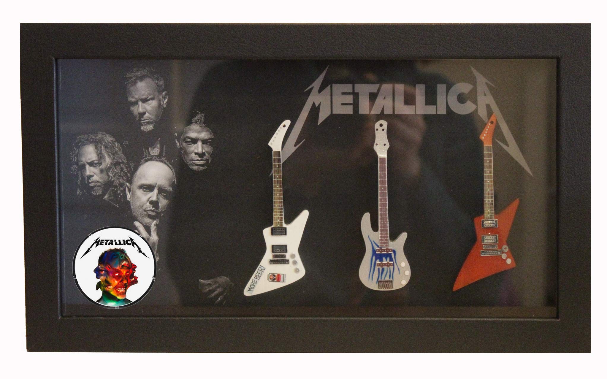 Rock Guitar Miniatures Metallics, Black Rgm8983 Metallica Miniature Guitar Collection In Shadowbox Frame