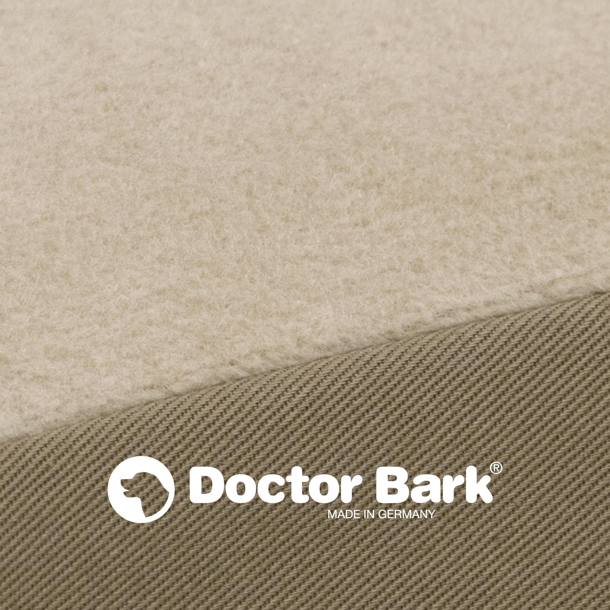Doctor Bark | Colchón ortopédico para perros con superficie de descanso de forro polar, cojín de descanso lavable para perros grandes (L - 100 x 70 cm, beige - marrón dorado)