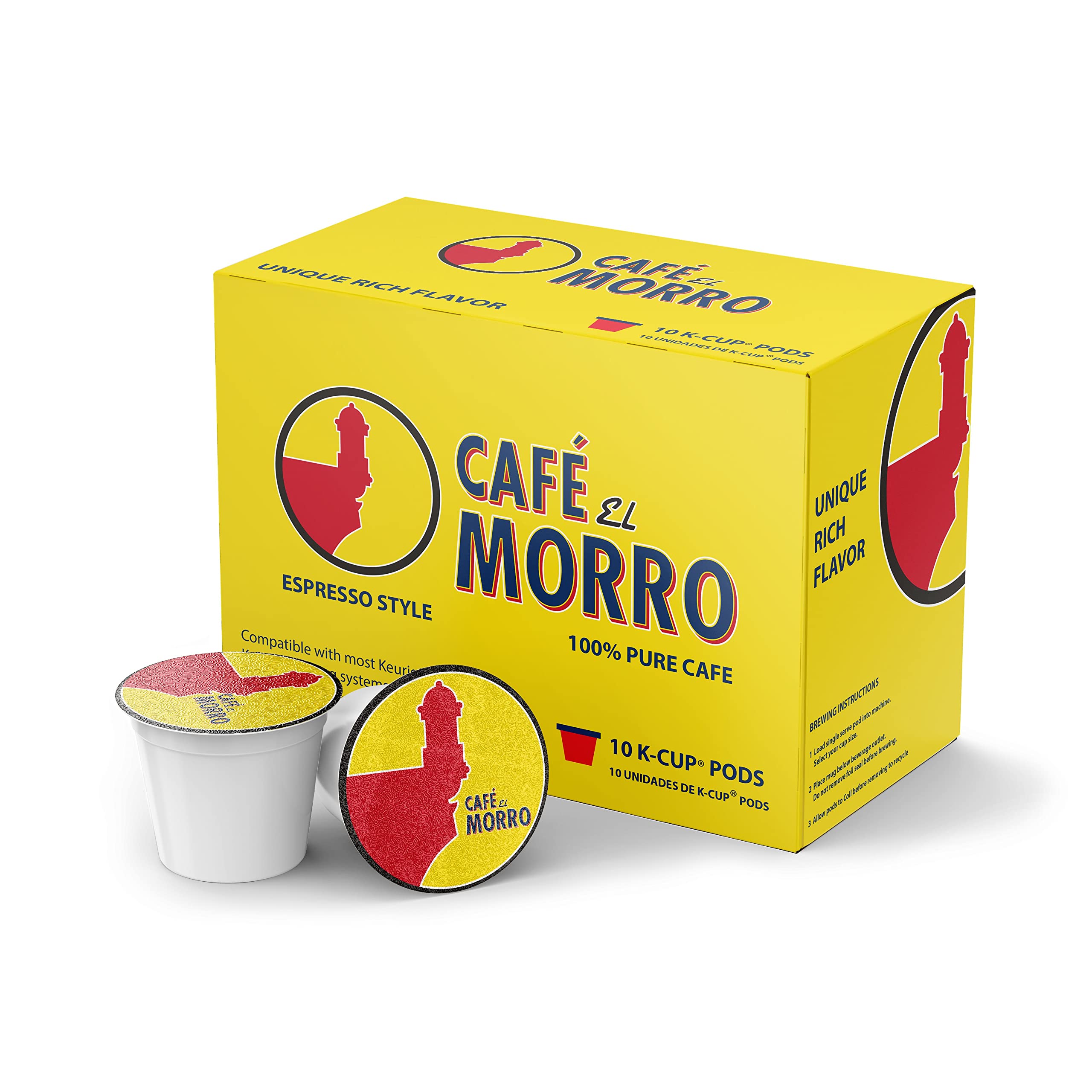 Cafe El Morro Espresso Single Serve Pods Coffee K Cups