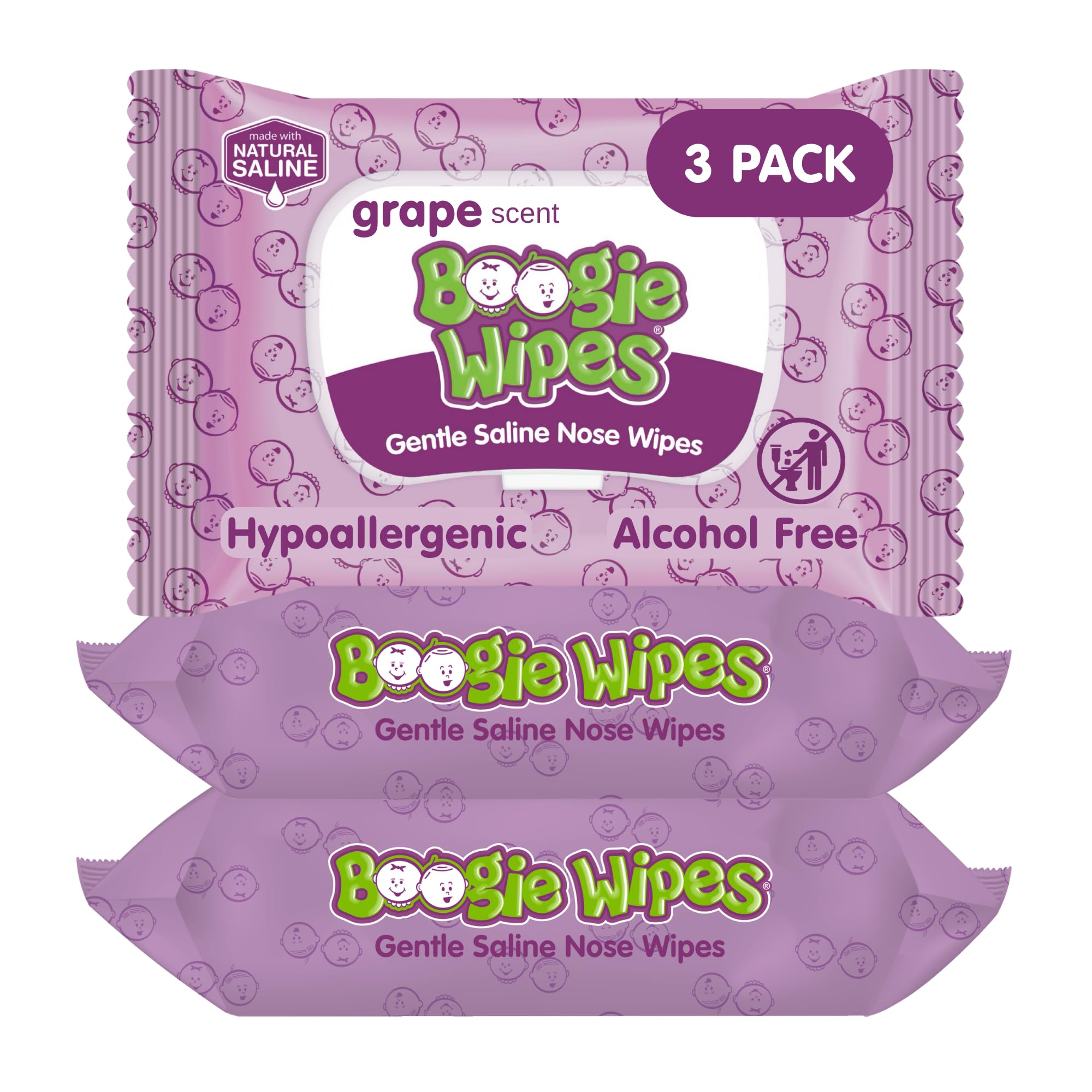 Boogie Wipes Boogie Bundle - Grape (3 Pack)