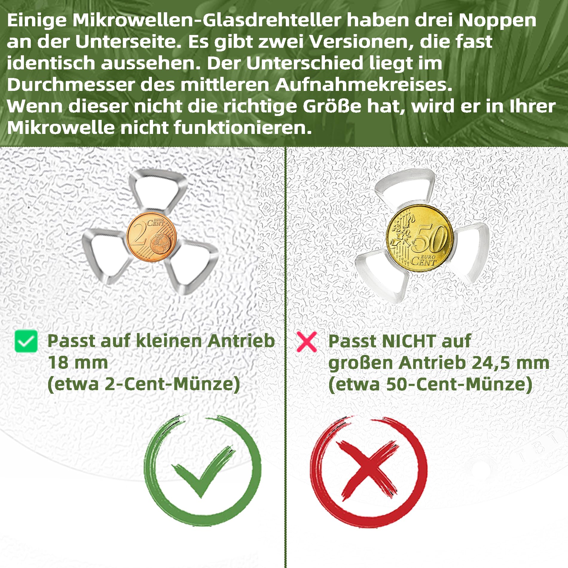 36 cm Mikrowellen Glas Platte für LG Mikrowellen Platte MJS47373304, 360 mm Ersatz Mikrowellen Glas Platte Kompatibel mit Frigidaire A13804901