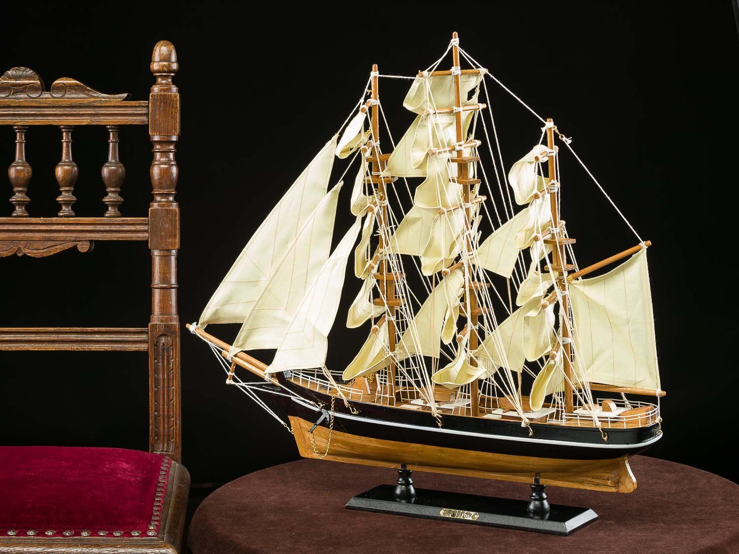 aubaho Modellschiff Cutty Sark Wollklipper Holz Schiff Segelschiff 54cm kein Bausatz