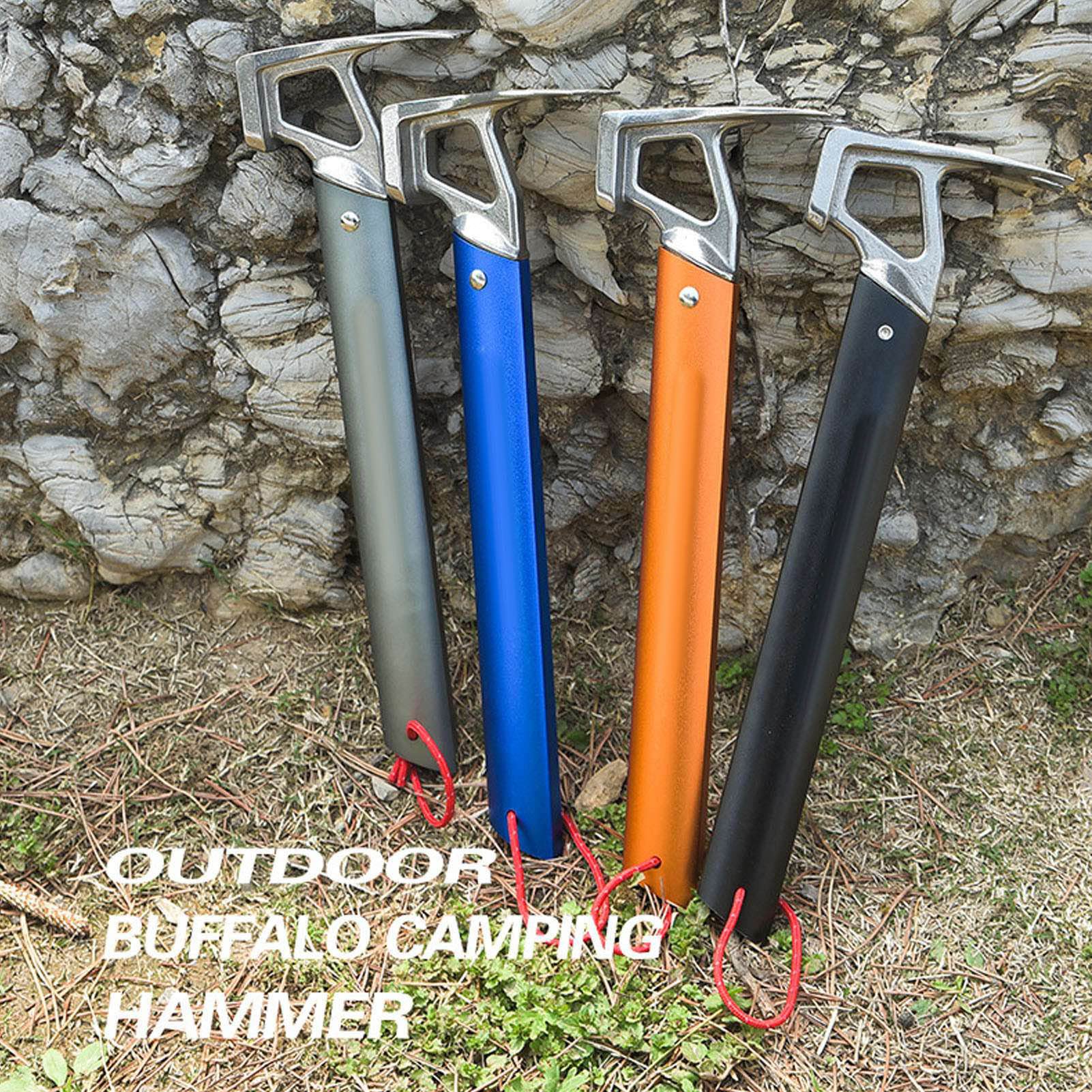 FLEXMAN Outdoor Tent Stake Hammer, Multi Function Building Camping Hammer, Stainless Steel Right Angle Aluminum Handle Hammer for Digging Holes, Pulling Debris (Gray)