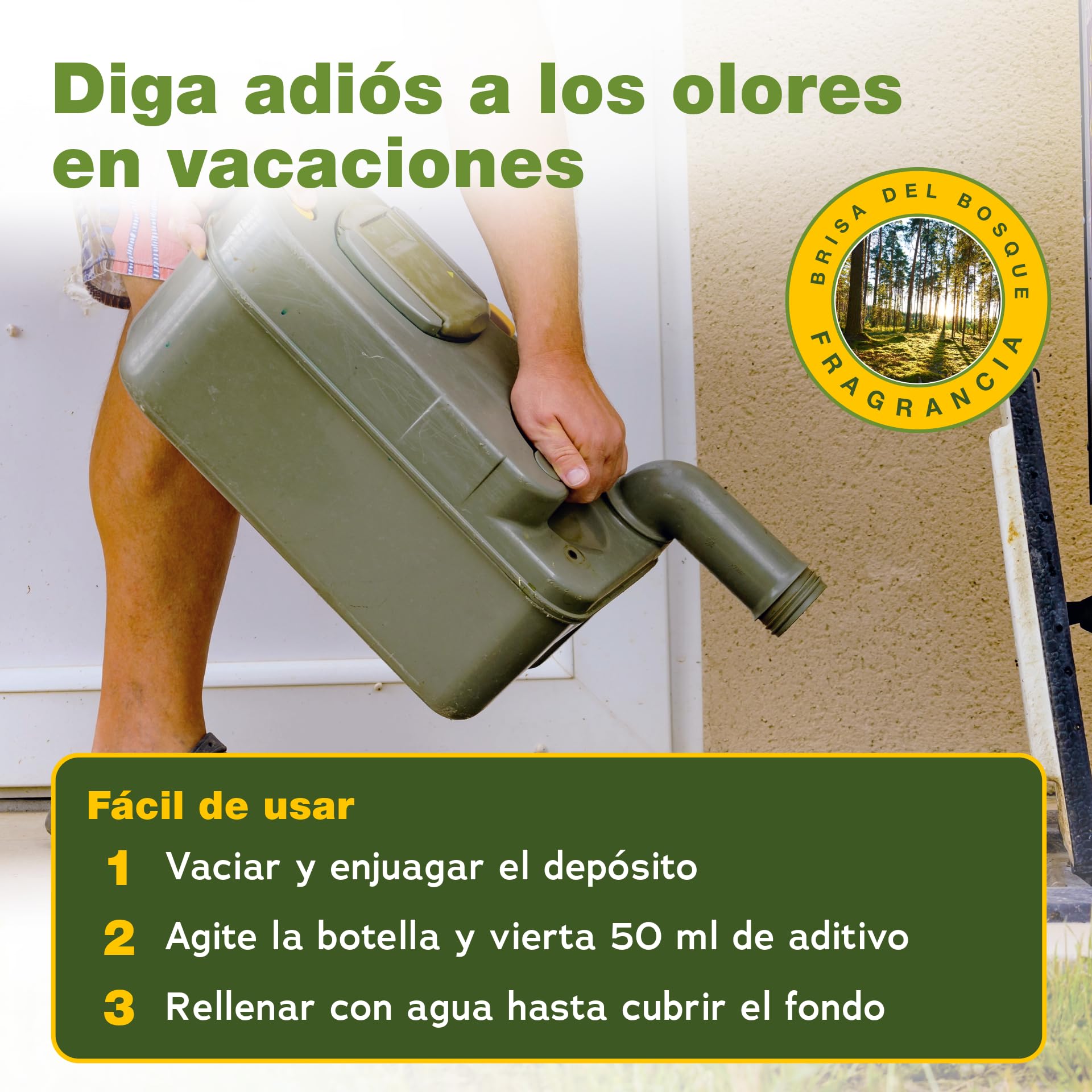 Bio-Chem - Líquido Sanitario 5L Nueva fórmula con microorganismos para WC químicos de caravanas - Aditivo Sanitario Concentrado para WC portátiles de Camping - Vaso medidor Incluido