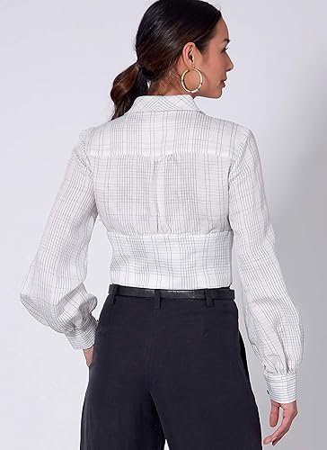 Miniatura 4 de McCall's Patterns McCall's - Blusa con cuello en V para mujer, tallas 6-14, patrón de costura, varios, color blanco