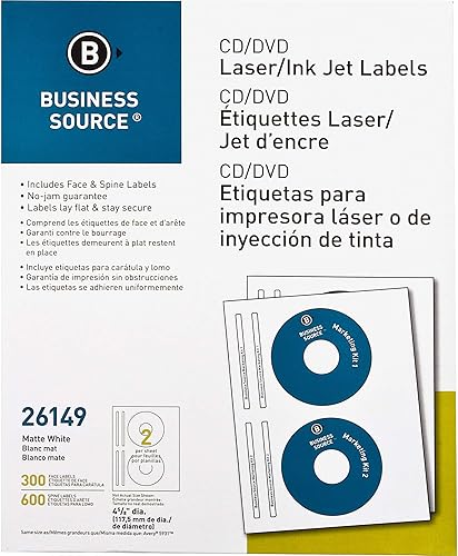 Business Source Etiquetas de CD/DVD Laser/de inyección de tinta