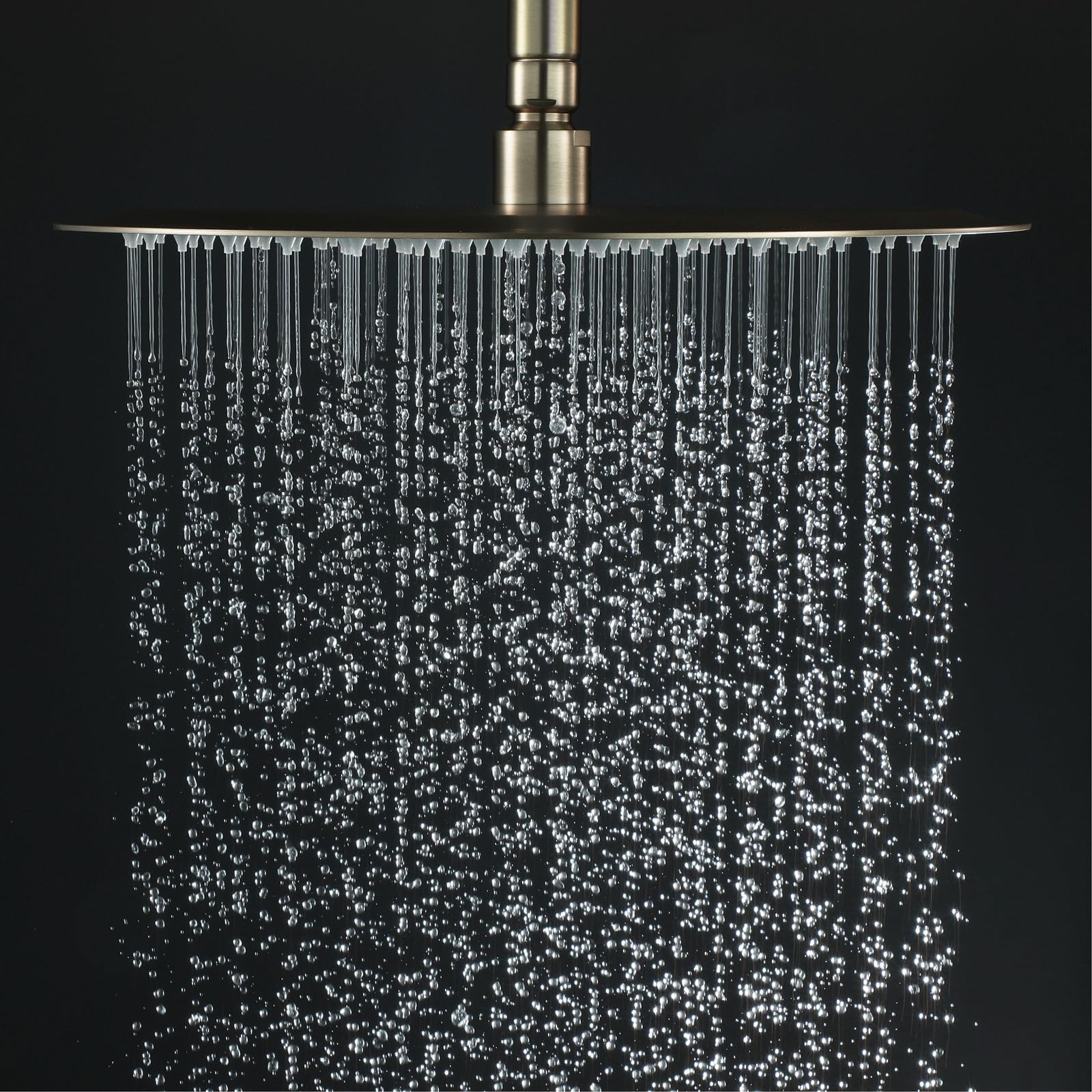 Cabezal de Ducha Lluvia, Alta Presión Rociador Ducha de Acero Inoxidable, Alcachofa de Ducha Ahorro de Agua con boquillas antical, Fácil de Instalar, Oro, G1/2