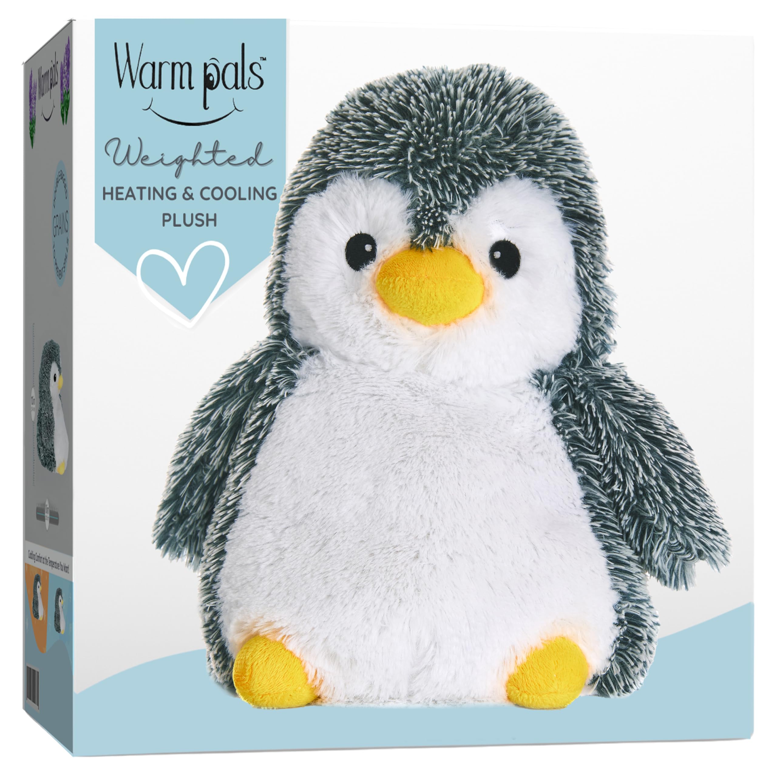 1i4 Group Warm Pals - Peppy Penguin - Cozy Microwavable Lavender Scented Plush Toys - Heated Stuffed Animal - Heatable Coolable Bedtime Comfort Plushie