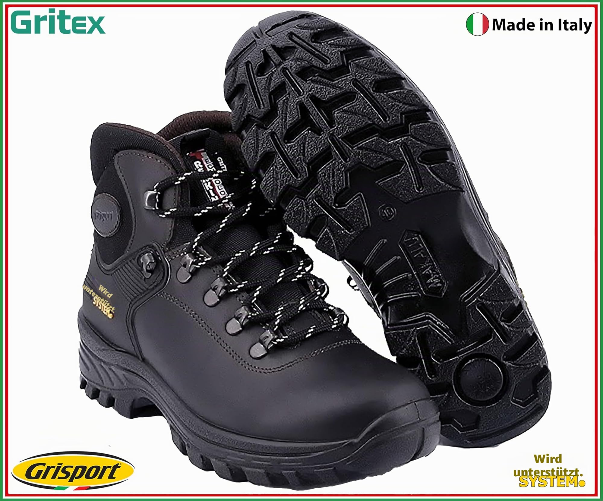 Grisport 10242D26G Lontra Dakar Trekking Höhe Knöchel Unterseite Gummi Futter GRITEX Wasserdicht Ösen Metall Support System